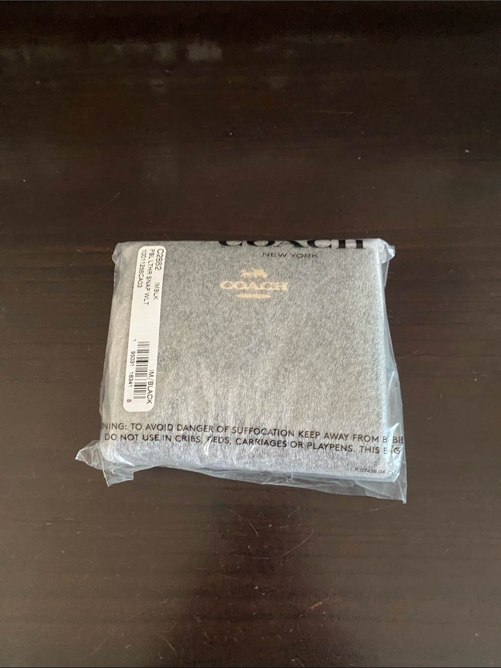 Authentic Coach Black Snap Wallet With Gold Hardware